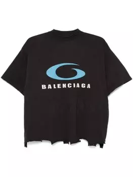 Balenciaga футболка с надписью «Loop Sports Icon», черный