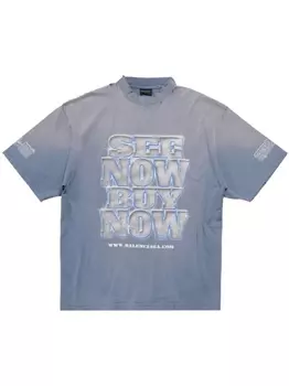 Balenciaga футболка с надписью, синий