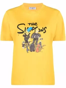 Balenciaga футболка с принтом The Simpsons, желтый