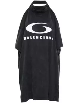 Balenciaga футболка с вырезами, черный