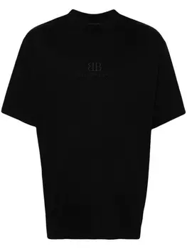 Balenciaga футболка с вышитым логотипом, черный