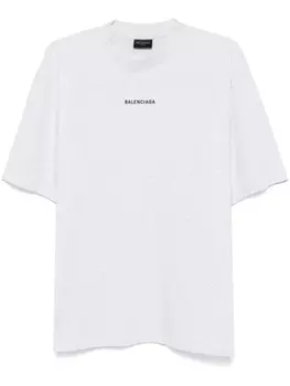 Balenciaga футболка с вышитым логотипом, серый