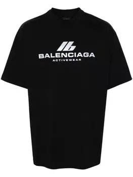 Balenciaga футболка со светоотражающим логотипом, черный