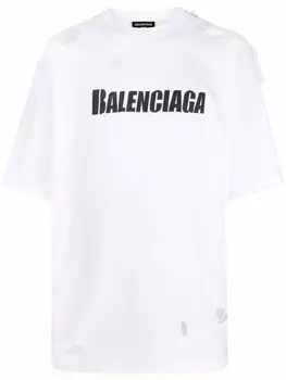 Balenciaga футболка свободного кроя с логотипом, белый