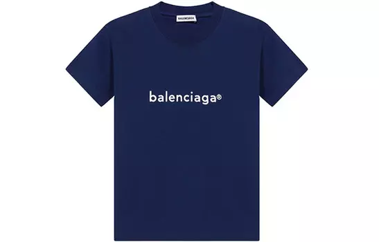 Balenciaga Футболка женская, фиолетово-синяя