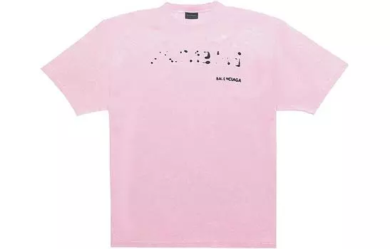 Balenciaga Футболка женская розовая, стандартный крой