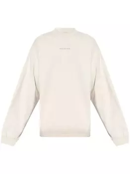 Balenciaga хлопковая толстовка с логотипом, серый