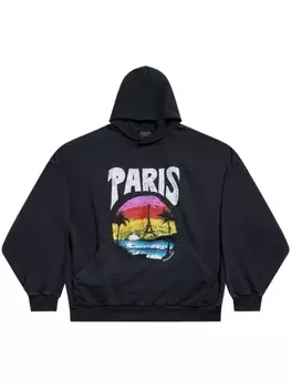 Balenciaga худи Paris Tropical, черный