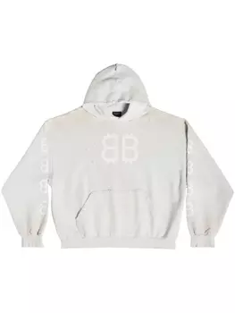 Balenciaga худи с логотипом BB, белый