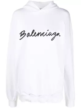 Balenciaga худи с логотипом, белый