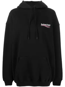 Balenciaga худи с логотипом, черный
