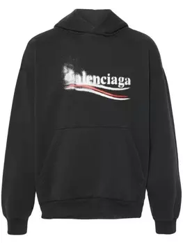 Balenciaga худи с логотипом, черный