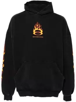 Balenciaga худи с логотипом, черный