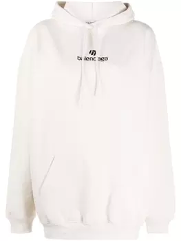 Balenciaga худи с логотипом, нейтральный цвет