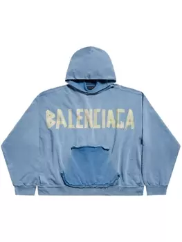 Balenciaga худи с логотипом, синий
