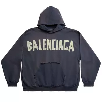 Balenciaga худи с рваными карманами Морской синий