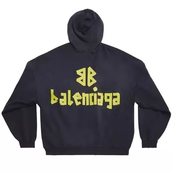 Balenciaga худи с рваными карманами Washed Black