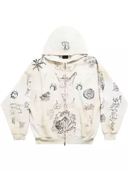 Balenciaga худи Tat на молнии, белый
