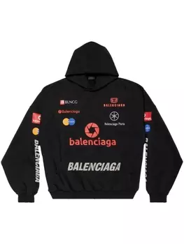 Balenciaga худи Top League с логотипом, черный