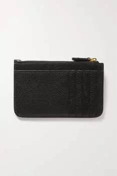 BALENCIAGA Кардхолдер из фактурной кожи с принтом Cash, черный