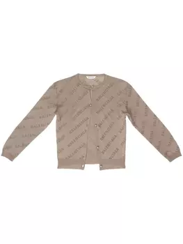Balenciaga кардиган с логотипом, нейтральный цвет
