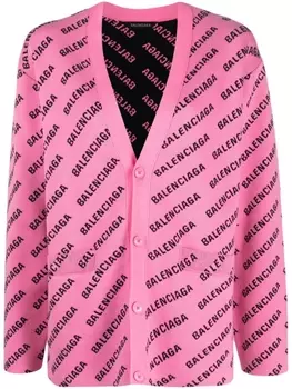 Balenciaga кардиган с логотипом, розовый