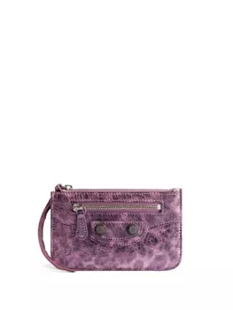 Balenciaga картхолдер Le Cagole с леопардовым принтом, розовый