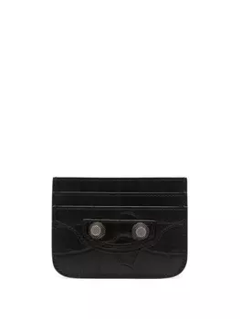 Balenciaga картхолдер Le Cagolo с тиснением под кожу крокодила, черный