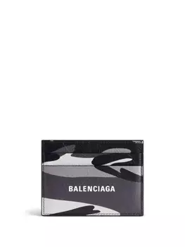 Balenciaga картхолдер с камуфляжным принтом, серый