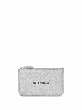 Balenciaga картхолдер с логотипом, серебристый