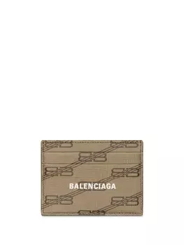 Balenciaga картхолдер с монограммой BB, нейтральный цвет