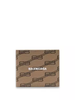 Balenciaga картхолдер с монограммой BB, нейтральный цвет