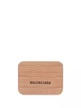 Balenciaga картхолдер с тиснением под кожу крокодила, нейтральный цвет