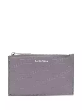 Balenciaga картхолдер с тисненой монограммой BB, серый