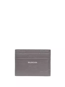 Balenciaga картхолдер с тисненой монограммой, серый
