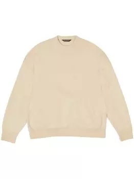 Balenciaga кашемировый джемпер с круглым вырезом, нейтральный цвет