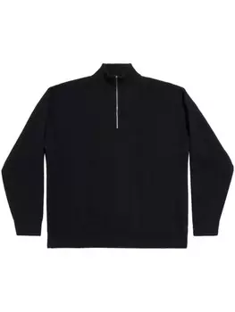 Balenciaga кашемировый джемпер с воротником на молнии, черный
