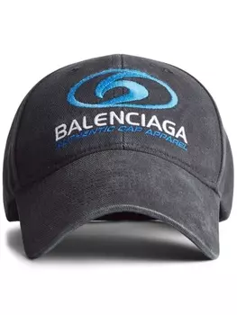 Balenciaga кепка с вышитым логотипом, черный