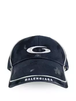 Balenciaga кепка с вышитым логотипом, синий