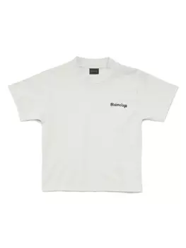 Balenciaga Kids футболка с логотипом, нейтральный цвет
