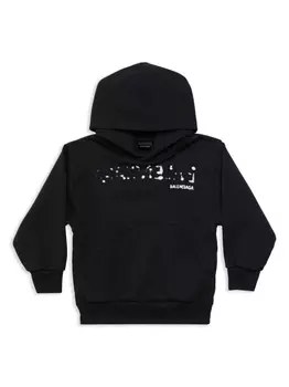 Balenciaga Kids худи Hand Drawn с логотипом, черный