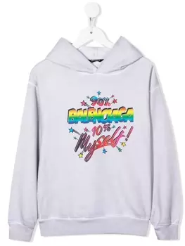 Balenciaga Kids худи с логотипом, серый