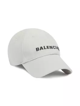 Balenciaga Kids кепка с вышитым логотипом, белый
