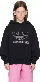Balenciaga Kids Kids Черный худи с вышивкой adidas Kids Edition