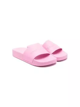 Balenciaga Kids слиперы с тисненым логотипом, розовый