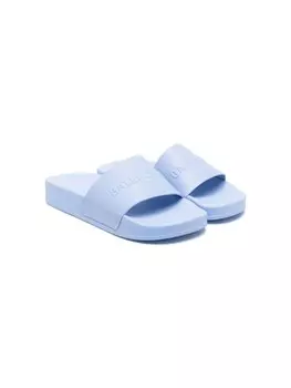 Balenciaga Kids слиперы с тисненым логотипом, синий