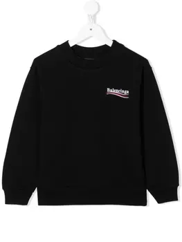 Balenciaga Kids толстовка с логотипом, черный