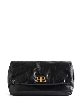 Balenciaga клатч Monaco с логотипом, черный