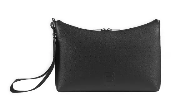 Balenciaga Клатч мужской из зернистой телячьей кожи, черный