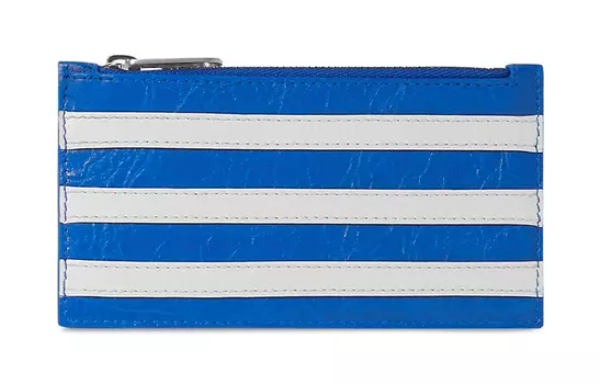 Balenciaga Кошелек для монет и карт из овчины, коллекция Adidas, унисекс, сине-белая